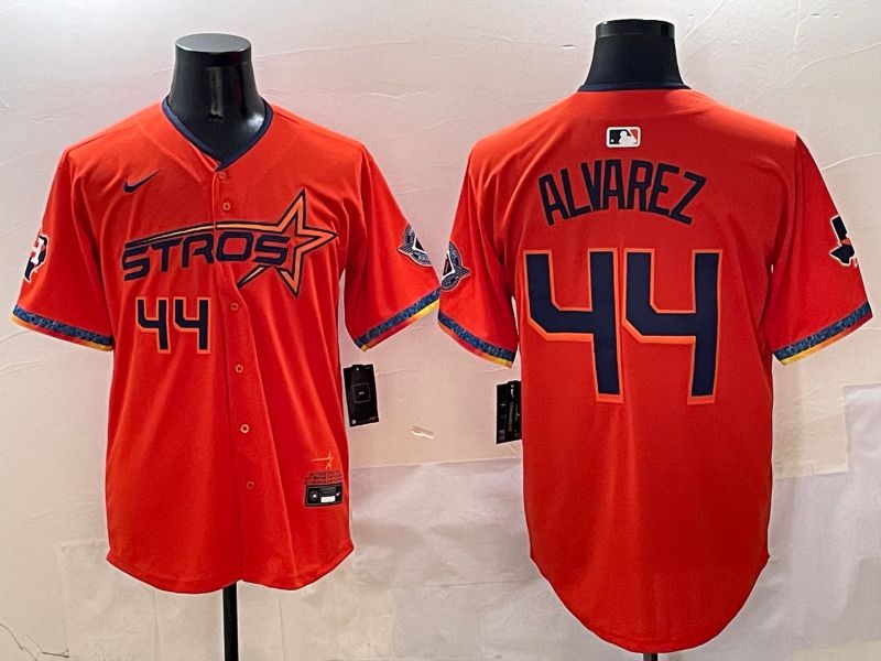 Men Houston Astros #44 Alvarez Orange Five generation Joint Name Nike 2025 MLB Jersey style 6